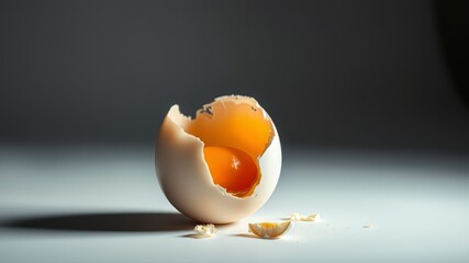 Broken Egg Isolated - Abstract Art, High-Resolution, Vibrant Colors