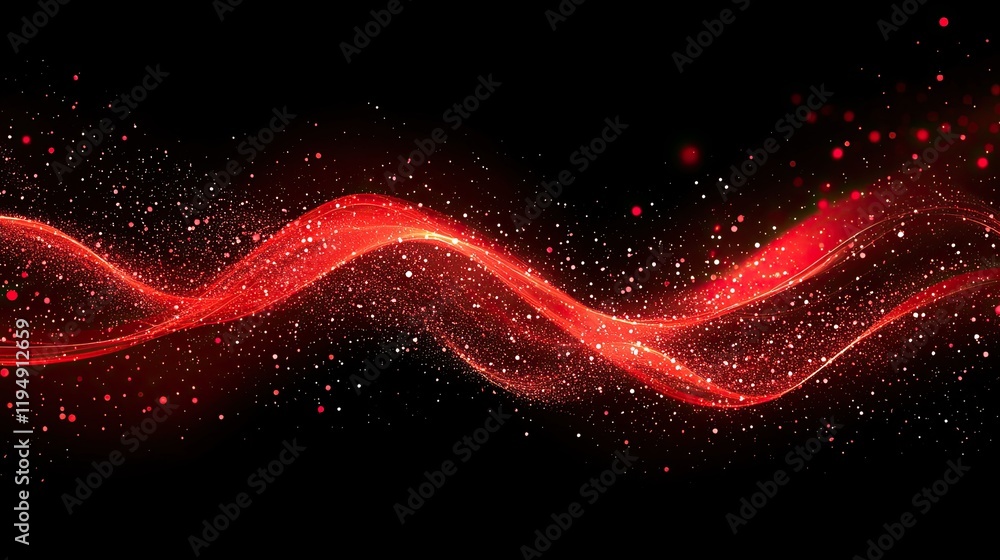 Aufkleber a futuristic red digital art design with glowing wave patterns and dynamic energy lines, ideal for t