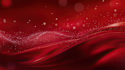 A luxurious red Christmas background with elegant glowing ornaments and soft bokeh effects.