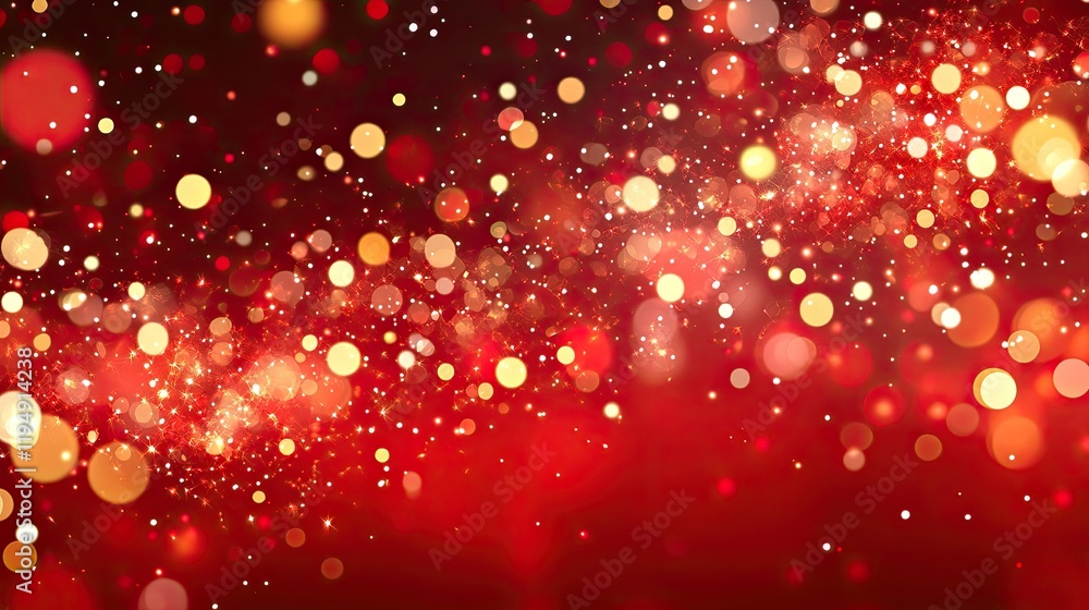 Poster a mesmerizing red digital art background with flowing light and dynamic abstract shapes, offering cr