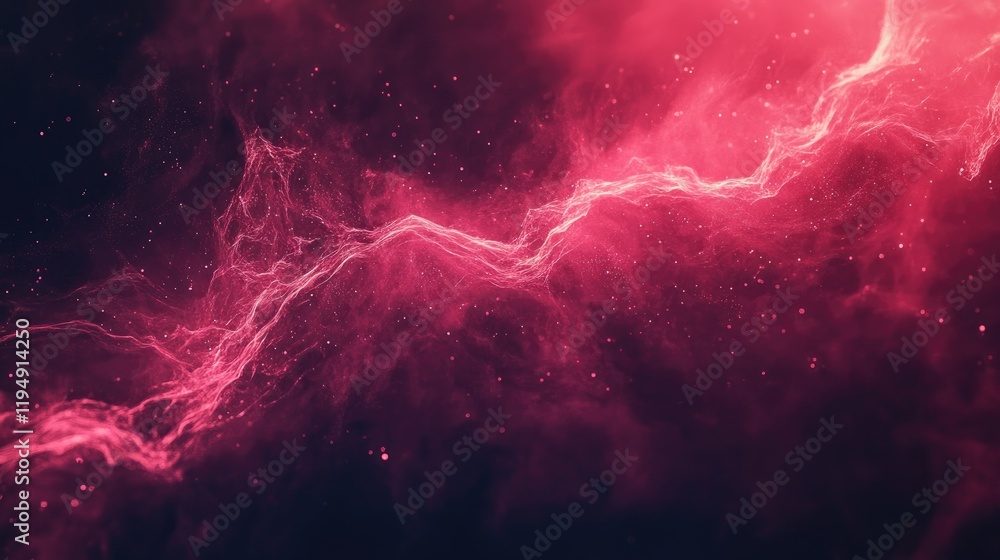Poster a mesmerizing red digital art background with flowing light and dynamic abstract shapes, offering cr