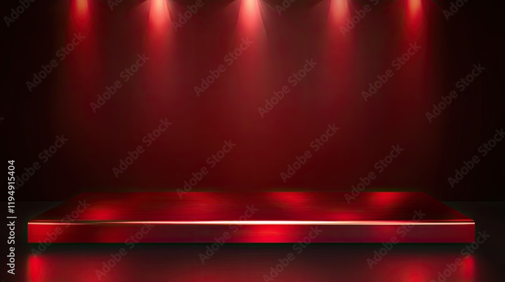 Poster a polished red backdrop with sparkling light effects and gentle gradients for a modern look.