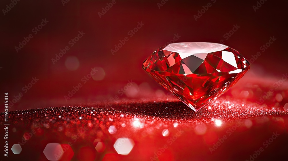 Poster a polished red backdrop with sparkling light effects and gentle gradients for a modern look.