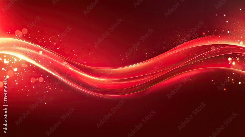 Poster a red abstract background with dynamic streaks of color, splashes of light, and energetic textures, 