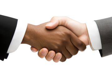 business handshake isolated on white