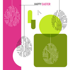 Modern happy easter vector web banner cover