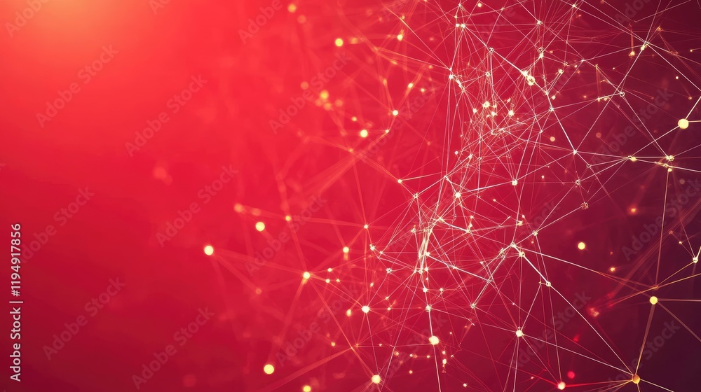 Poster a red digital art design with glowing lines and smooth textures, offering a high-tech backdrop for p