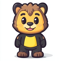 Obraz premium Adorable Cartoon Bear Cub Wearing A Costume