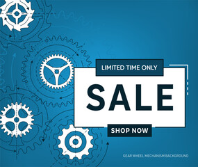Modern blue vector sale banner design template