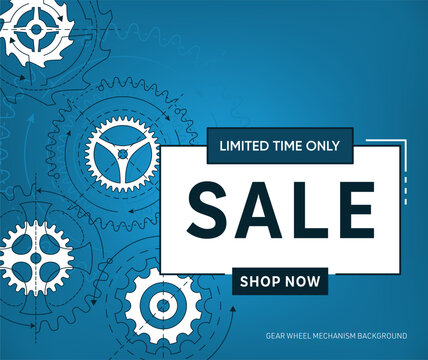 Modern blue vector sale banner design template