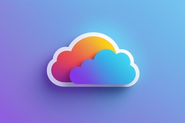 a close up of a cloud with a rainbow background