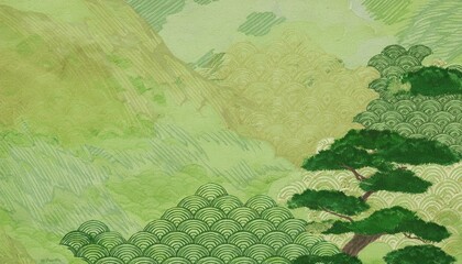 Fototapeta premium 伝統的なイメージの優雅な背景イラスト