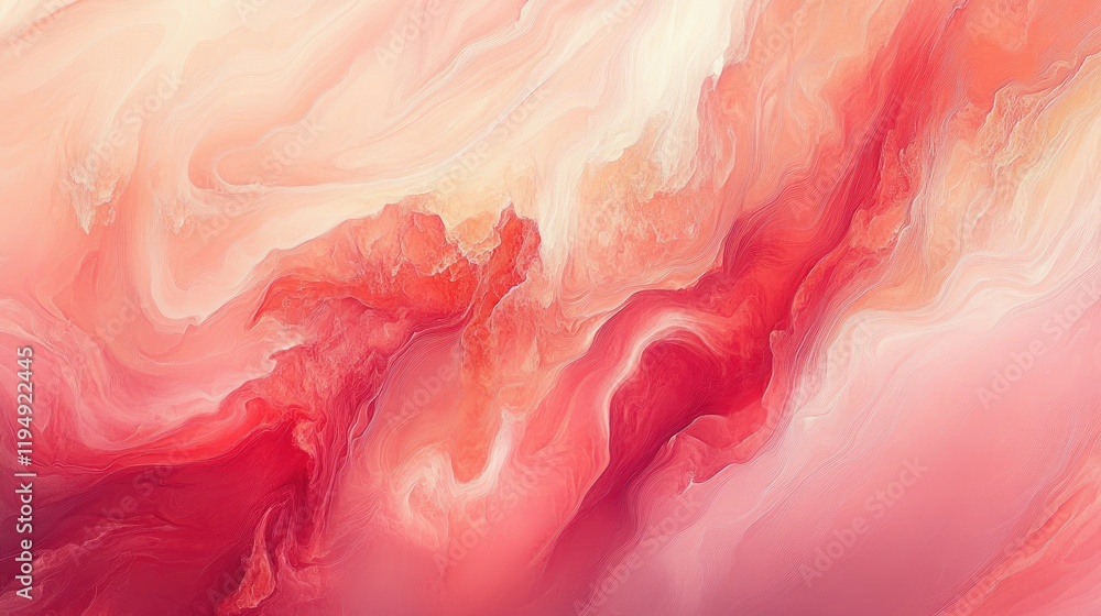Poster a soft red and pink abstract art background with flowing lines and smooth gradients, offering a calm