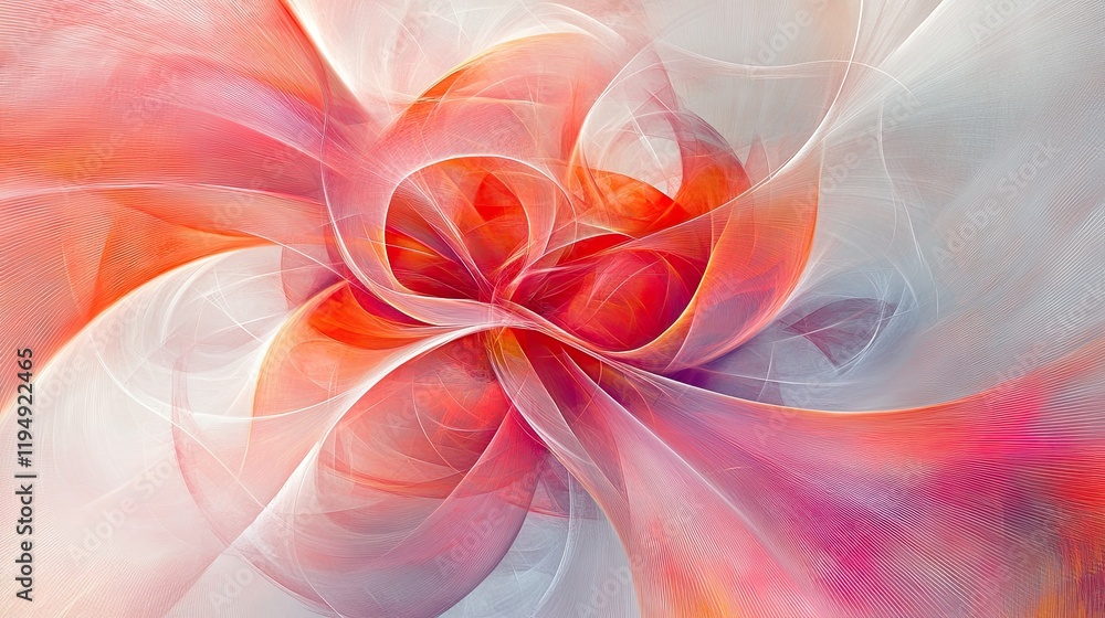 Poster a soft red digital art background with smooth, flowing lines and light patterns, perfect for digital