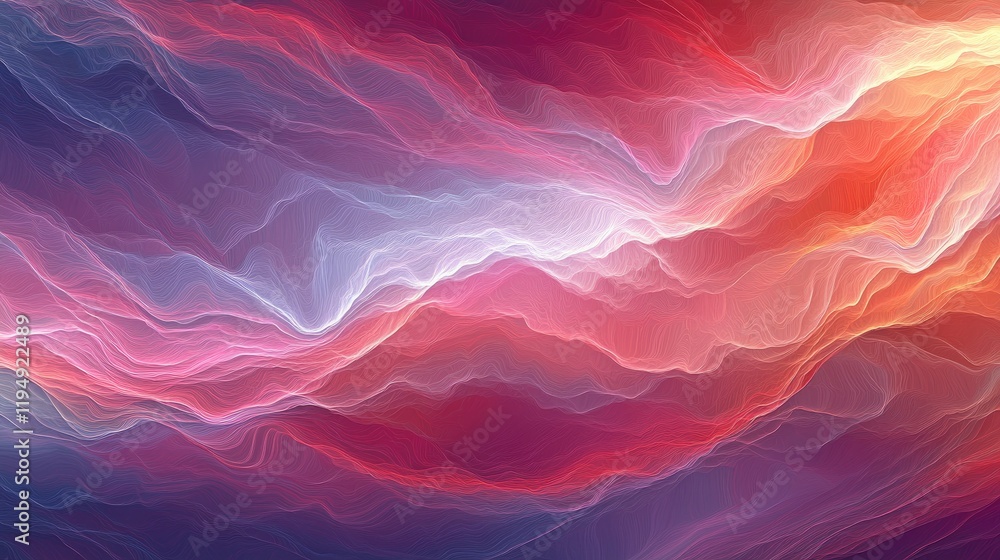 Poster a soft red and pink abstract art background with flowing lines and smooth gradients, offering a calm