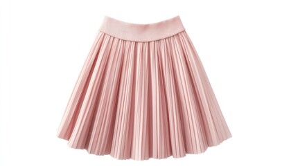 Soft blush pink pleated skirt isolated on solid white background