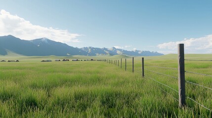 Obraz premium Serene Grassland Landscape