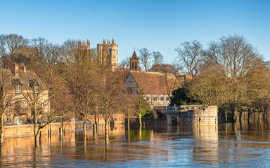 River in flood.