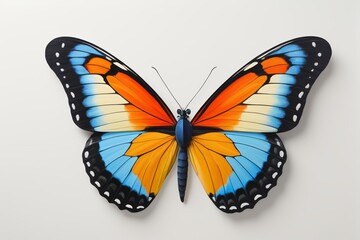 Obraz premium there is a butterfly that is painted in orange and blue