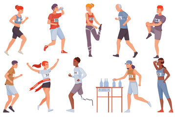 Diverse Marathon Runners Illustration