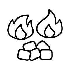 bbq coals icon, bbq coals line art - simple line art of bbq coals, perfect for bbq coals logos and icons and themed design 