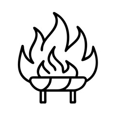bbq flames icon, bbq flames line art - simple line art of bbq flames, perfect for bbq flames logos and icons and themed design 