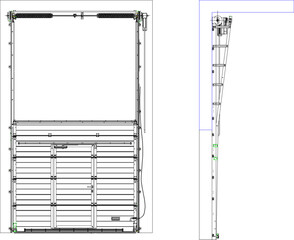 vector illustration sketch design of rolling door factory industrial warehouse