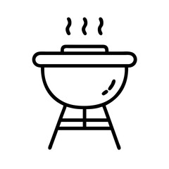 bbq smoker icon, bbq smoker line art - simple line art of bbq smoker, perfect for bbq smoker logos and icons and themed design 