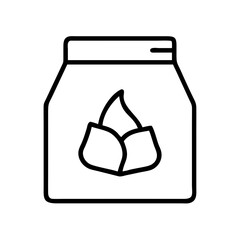 charcoal bag icon, charcoal bag line art - simple line art of charcoal bag, perfect for charcoal bag logos and icons and themed design 