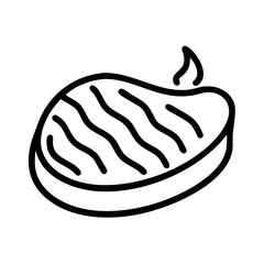 charred steak edges icon, charred steak edges line art - simple line art of charred steak edges, perfect for charred steak edges logos and icons and themed design 
