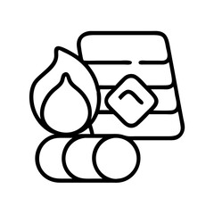 charcoal briquettes icon, charcoal briquettes line art - simple line art of charcoal briquettes, perfect for charcoal briquettes logos and icons and themed design 