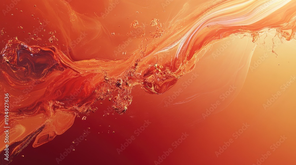Poster a warm red abstract background with flowing gradients and artistic splashes of color, creating a dyn