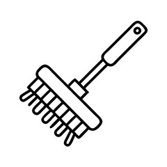 grill cleaning brush icon, grill cleaning brush line art - simple line art of grill cleaning brush, perfect for grill cleaning brush logos and icons and themed design 