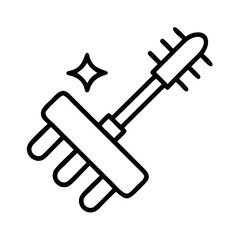 grill cleaning brush icon, grill cleaning brush line art - simple line art of grill cleaning brush, perfect for grill cleaning brush logos and icons and themed design 