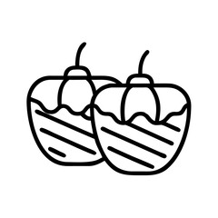 grilled bell peppers icon, grilled bell peppers line art - simple line art of grilled bell peppers, perfect for grilled bell peppers logos and icons and themed design 