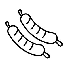 grilled sausages icon, grilled sausages line art - simple line art of grilled sausages, perfect for grilled sausages logos and icons and themed design 