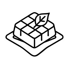 grilled tofu icon, grilled tofu line art - simple line art of grilled tofu, perfect for grilled tofu logos and icons and themed design 