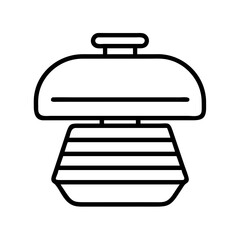 grill lid icon, grill lid line art - simple line art of grill lid, perfect for grill lid logos and icons and themed design 