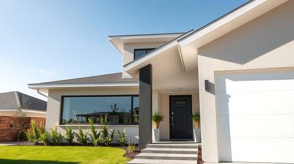 Fototapeta premium Modern Architectural Design: Luxurious New Home Exterior