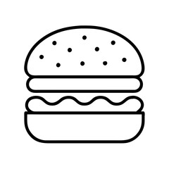 hamburger patty icon, hamburger patty line art - simple line art of hamburger patty, perfect for hamburger patty logos and icons and themed design 