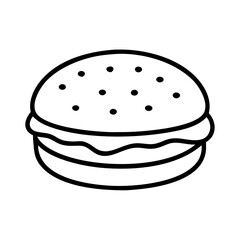 hamburger patty icon, hamburger patty line art - simple line art of hamburger patty, perfect for hamburger patty logos and icons and themed design 