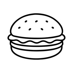 hamburger patty icon, hamburger patty line art - simple line art of hamburger patty, perfect for hamburger patty logos and icons and themed design 