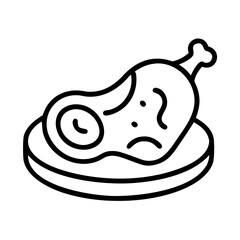 meat resting icon, meat resting line art - simple line art of meat resting, perfect for meat resting logos and icons and themed design 