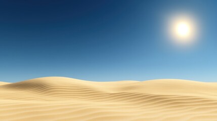 Naklejka premium Bright desert sun over sand dunes