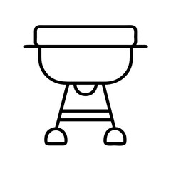 outdoor grill setup icon, outdoor grill setup line art - simple line art of outdoor grill setup, perfect for outdoor grill setup logos and icons and themed design 