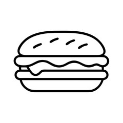 pulled pork sandwich icon, pulled pork sandwich line art - simple line art of pulled pork sandwich, perfect for pulled pork sandwich logos and icons and themed design 