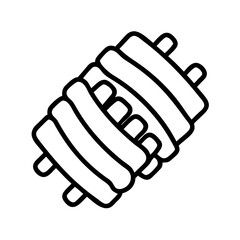 smoked ribs icon, smoked ribs line art - simple line art of smoked ribs, perfect for smoked ribs logos and icons and themed design 