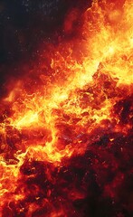A dynamic fiery gradient blending molten red, glowing amber, and smoky black radiating intense energy.