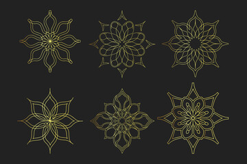 Set of Islamic ornament pattern. Arabic luxury floral illustration for invitations and greeting cards. 