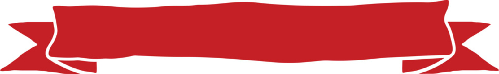 Red abstract hand drawn ribbon. Isolated vector illustration.
